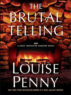 Hardcover of "The Brutal Telling" novel by Thorndike Press, showing the book cover with title and author details.