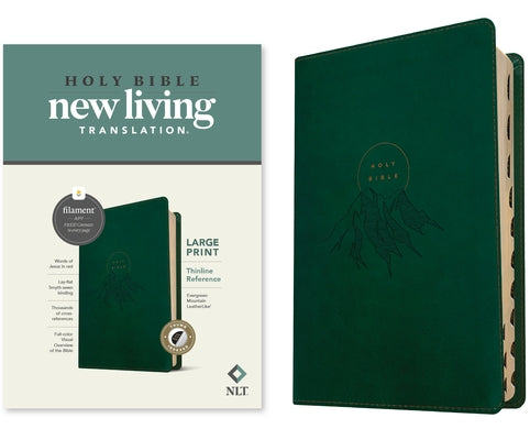 NLT Large Print Thinline Reference Bible, Filament Enabled (Leatherlike, Evergreen Mountain, Indexed, Red Letter) by Tyndale