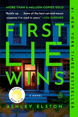 Paperback of "First Lie Wins" by Reese's Book Club, published by Penguin Books, featuring a cover with illustrative artwork.