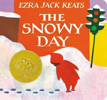 Board book titled "The Snowy Day" by Viking Books for Young Readers, featuring a snowy winter scene on the cover.