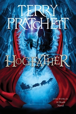 Paperback of Hogfather: A Discworld Novel by Harper Paperbacks, featuring colorful cover art with a festive scene.