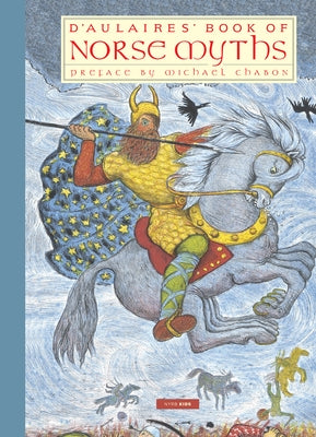 Paperback copy of D'Aulaires' Book of Norse Myths by New York Review of Books, featuring colorful illustrated cover.