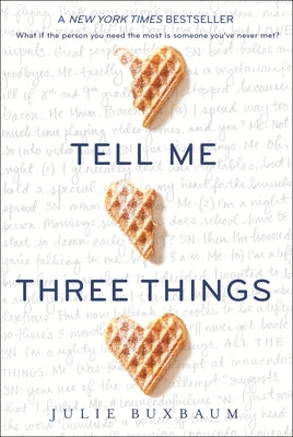 Paperback of "Tell Me Three Things" by Ember, featuring the book cover with title and author details.
