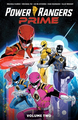 Paperback of Power Rangers Prime Vol. 2 comic book by Boom! Studios, featuring colorful superhero characters on the cover.