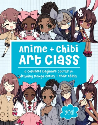 Paperback anime and chibi art book by Rock Point showing colorful manga characters and chibi illustrations on the cover.