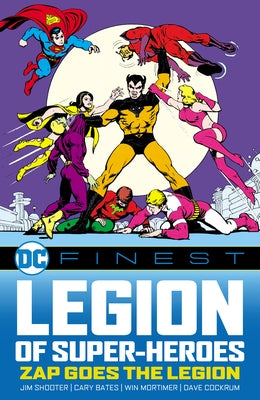 Paperback comic book titled "Legion of Super-Heroes: Zap Goes the Legion" by DC Comics featuring colorful superhero cover art.