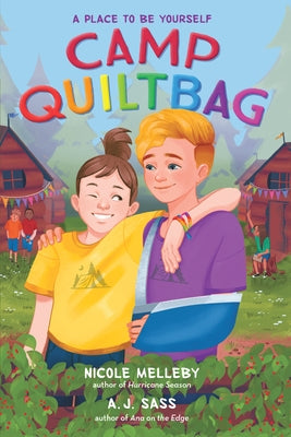 Cover of the Camp Quiltbag paperback book by Little, Brown Books for Young Readers, showing colorful camping-themed artwork.