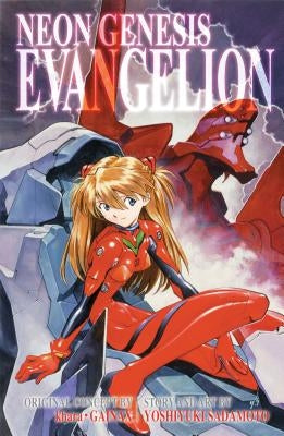 Paperback of Neon Genesis Evangelion 3-In-1 Edition, Vol. 3 by Viz Media, showing colorful cover art and spine of the manga volume.