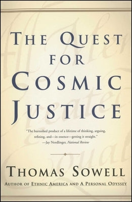 Paperback of "The Quest for Cosmic Justice" by Free Press, showing the book cover with title and author details.