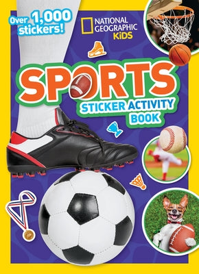 National Geographic Kids Sports Sticker Activity Book, paperback with colorful sports-themed pages and sticker activities for children.