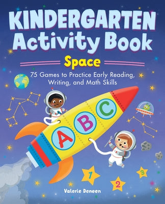 Callisto Kids kindergarten activity book featuring space-themed games for early reading, writing, and math practice in paperback.