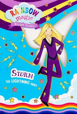 Rainbow Magic Weather Fairies Storm the Lightning Fairy paperback book by Silver Dolphin Books, featuring a colorful fairy illustration.