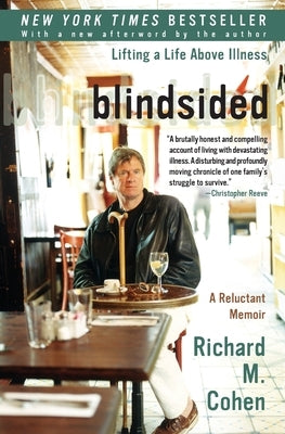 Paperback copy of "Blindsided: Lifting a Life Above Illness" memoir by Harper Perennial, with a cover featuring text and design elements.