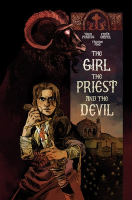 Paperback of "The Girl, the Priest, and the Devil" by Dead Sky Publishing, showing the book cover with dark and mysterious artwork.