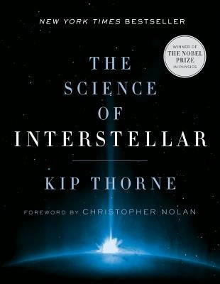Paperback copy of "The Science of Interstellar" by W. W. Norton & Company, showing the book cover with space-themed artwork.