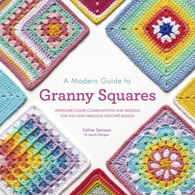 Paperback book titled "A Modern Guide to Granny Squares" by Krause Craft, featuring colorful crochet granny square designs on the cover.