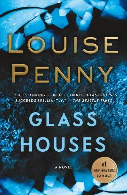 Paperback book titled "Glass Houses" by Minotaur Books, featuring a cover image with glass house illustrations.