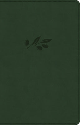Large print Olive Leathertouch NASB Personal Size Reference Bible by Holman Bible Publishers, open pages with indexed sections visible.