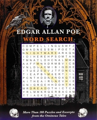 Paperback Edgar Allan Poe word search puzzle book by Thunder Bay Press with themed pages and literary design.