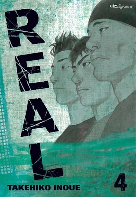 Real Vol. 4 paperback manga book by Viz Media with colorful cover art featuring characters.