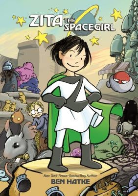 Paperback of Zita the Spacegirl comic book by First Second, featuring colorful space-themed cover art with the character Zita.