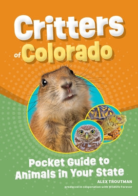 Paperback pocket guide to Colorado animals by Adventure Publications, featuring colorful illustrations of local critters and wildlife.