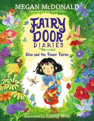 Paperback Fairy Door Diaries book by Candlewick Press featuring Eliza, with colorful fairy illustrations and whimsical forest scenes.