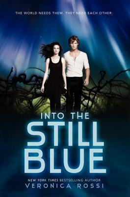 Paperback of "Into the Still Blue" by HarperCollins, showing the book cover with ocean-themed artwork.