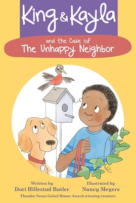 Paperback of King & Kayla and the Case of the Unhappy Neighbor by Peachtree Publishers, showing the book cover with colorful illustrations.