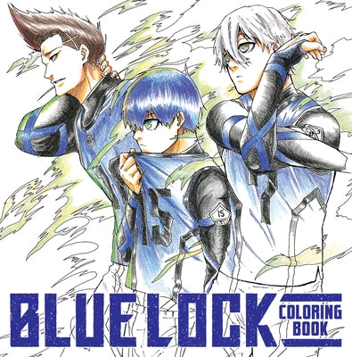Blue Lock coloring book by Kodansha Comics, paperback edition with colorful cover featuring action manga characters.