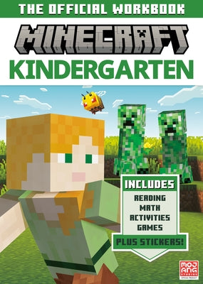 Kindergarten Minecraft workbook by Bright Matter Books, paperback with colorful Minecraft-themed activities for young learners.