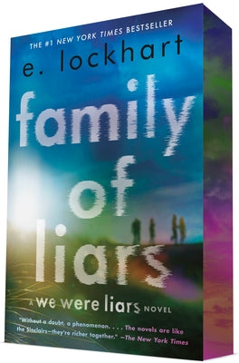 Delacorte Press Family of Liars deluxe edition paperback book with colorful cover art and title text displayed.
