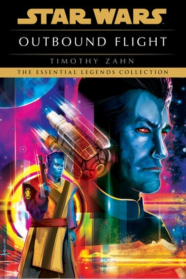 Paperback copy of Outbound Flight Star Wars Legends novel by Random House Worlds, featuring a cover illustration of space and starships.
