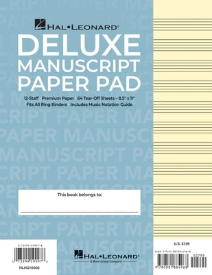 Manuscript Paper (Deluxe Pad)(Blue Cover) by Hal Leonard Corp