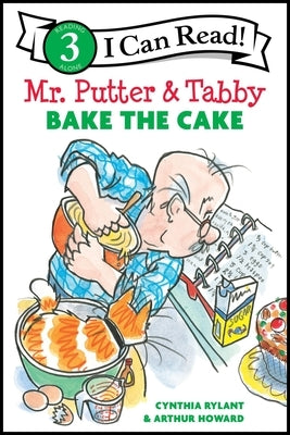 Paperback copy of "Mr. Putter & Tabby Bake the Cake" children's book by Clarion Books, featuring colorful cover art.