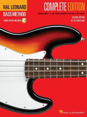 Paperback Hal Leonard Bass Method Complete Edition book with printed pages, compact disc, and online audio access for bass guitar instruction.