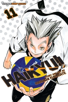 Paperback of Haikyu!!, Vol. 11 manga by Viz Media showing the cover with volleyball-themed artwork.