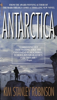 Mass market paperbound book titled "Antarctica" by Del Rey Books with a cover illustration featuring icy landscapes.