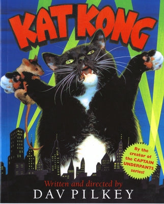 Paperback copy of Kat Kong by Clarion Books featuring a colorful cover illustration of a large ape in an urban setting.