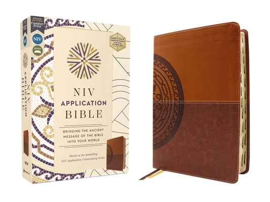 NIV Application Bible, Leathersoft, Brown, Red Letter, Thumb Indexed, Comfort Print: Bringing the Ancient Message of the Bible Into Your World Bible Zondervan