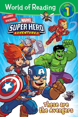 Paperback of Marvel Super Hero Adventures: These Are the Avengers by Random House, featuring colorful comic-style superhero characters.