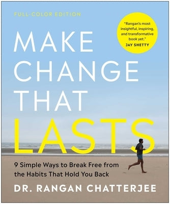 Paperback book titled "Make Change That Lasts" with colorful illustrations, focusing on breaking habits and personal growth.