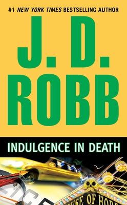 Mass market paperback of "Indulgence in Death" by Berkley Books, showing the book cover with title and author’s name.