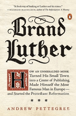 Paperback book titled "Brand Luther" by Penguin Books showing a cover with historical artwork and text about Martin Luther.