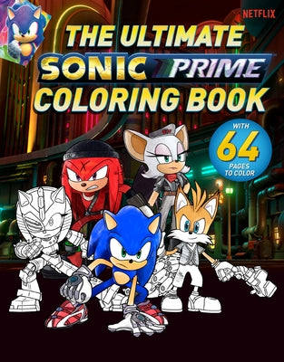 Paperback Sonic Prime coloring book by Penguin Young Readers Licenses featuring vibrant Sonic the Hedgehog illustrations.