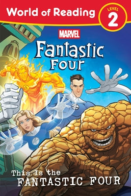 Paperback of "This Is the Fantastic Four" from World of Reading by Marvel, featuring colorful comic book characters on the cover.