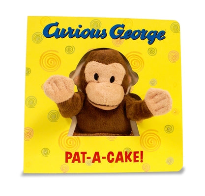 Curious George Pat-A-Cake board book with a Curious George puppet, featuring colorful illustrations for young children.
