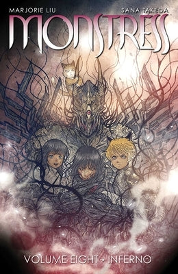 Paperback of Monstress Volume 8 comic by Image Comics featuring detailed cover art and vibrant illustrations.