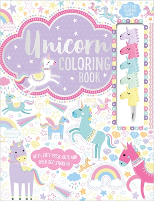 Unicorn coloring book by Make Believe Ideas, paperback edition with colorful unicorn illustrations on the cover.