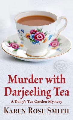Paperback of Murder with Darjeeling Tea by Wheeler Publishing Large Print, showing the book cover with title and author's name.